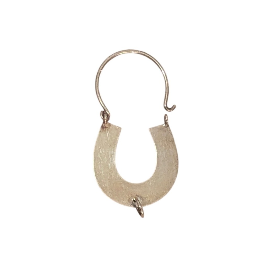 Vintage 14K Stamped Yellow Solid Gold Horseshoe minimalist Charm Holder